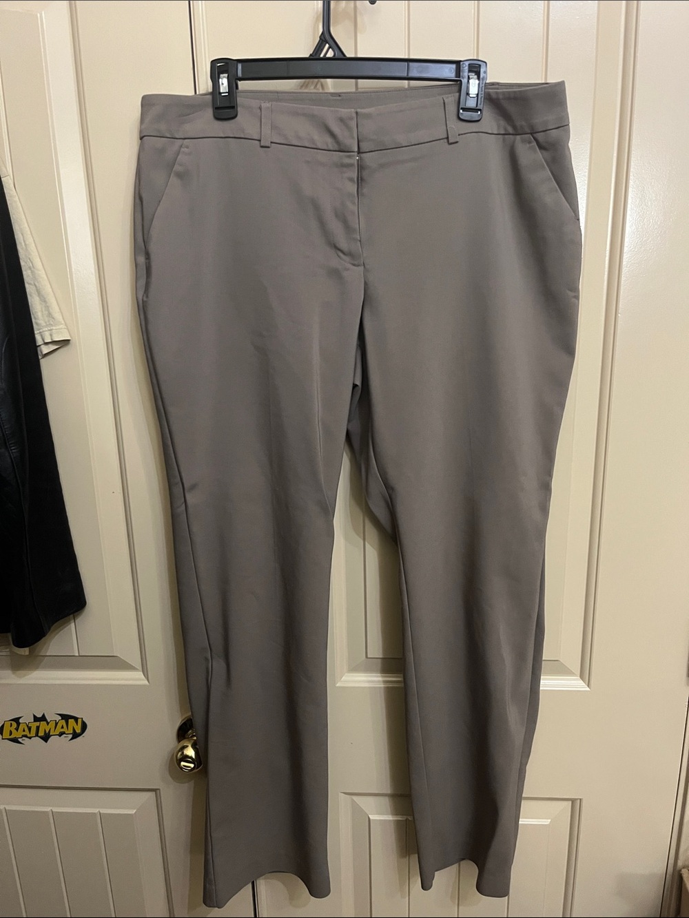 Women's Taupe Straight-Leg Dress Pants